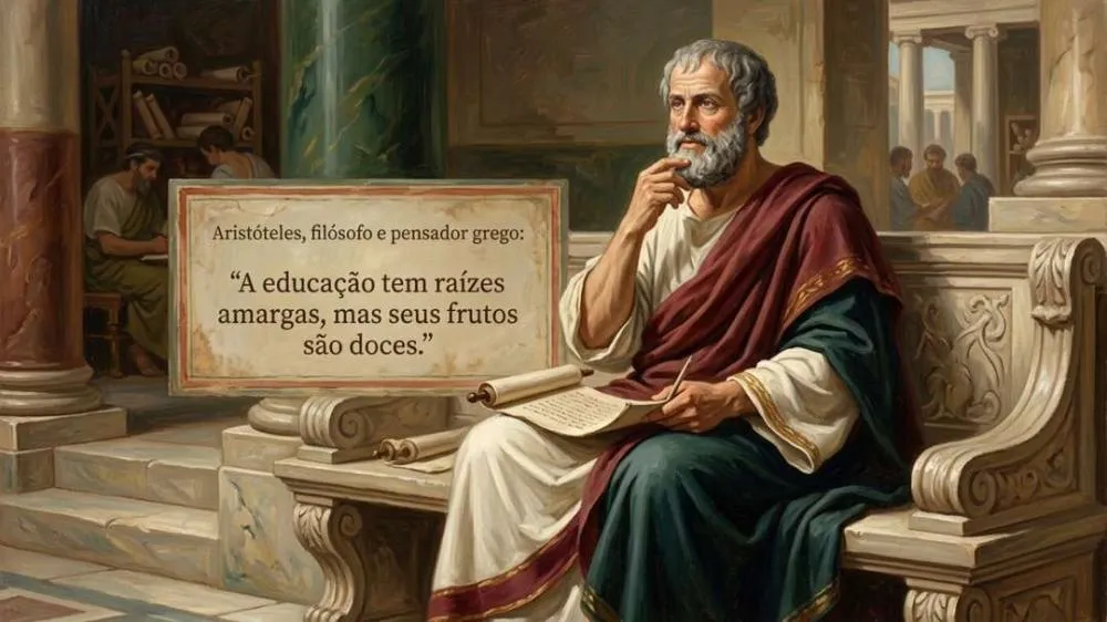 .Aristóteles, filósofo e pensador grego : “A educação tem raízes amargas, mas os seus frutos são doces”